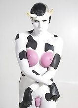 Naughty cow Danni enjoys a guy