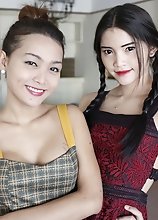 Thai shemales, Ice and Samy suck and fuck white tourist
